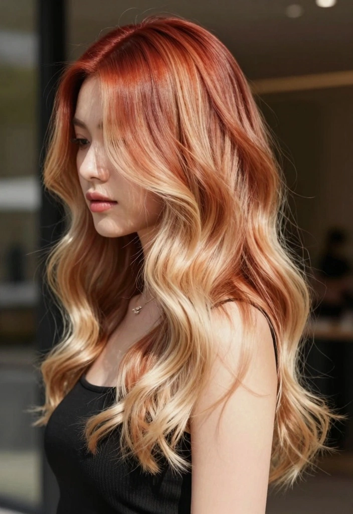 16 Red Blonde Hair Ideas for a Strawberry Glow - 1. Radiant Strawberry Blonde Balayage 1