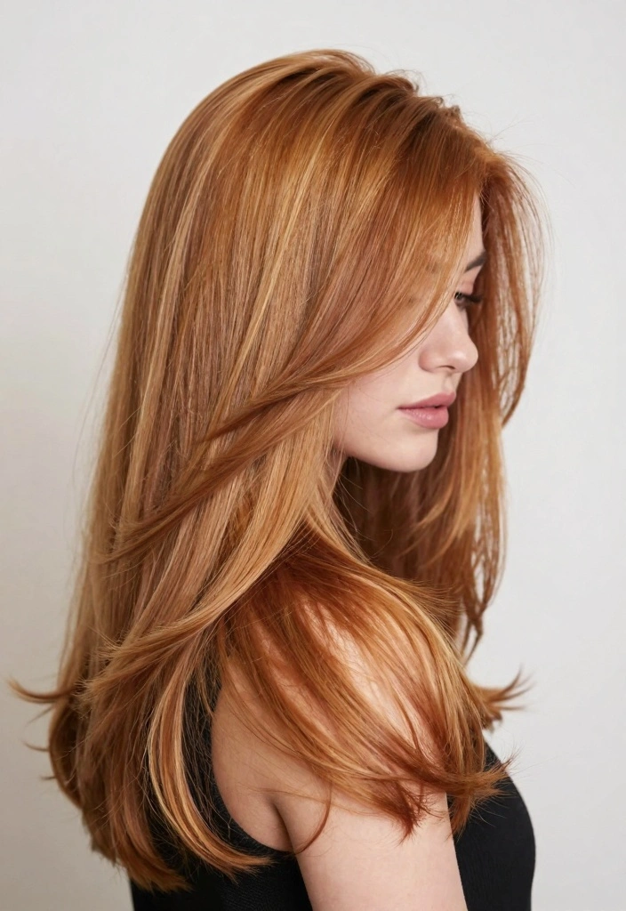 16 Red Blonde Hair Ideas for a Strawberry Glow - 10. Glossy Red Blonde with Subtle Layers 1