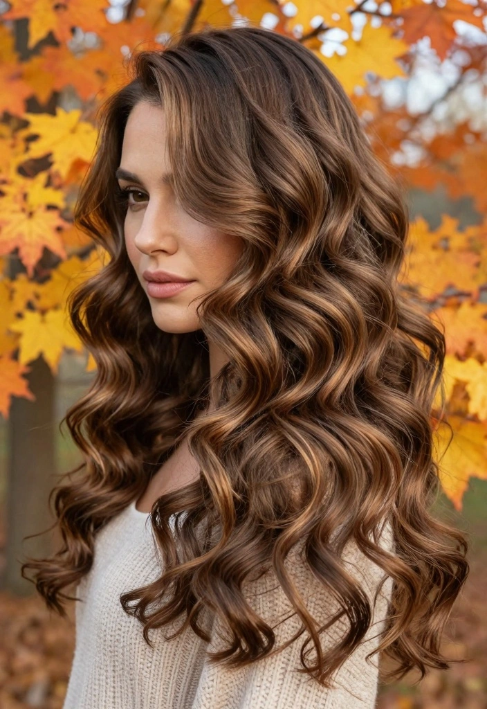 17 Fall Hair Color for Brunettes Ideas: Warm Dimension - 2. Caramel Swirl Highlights 1