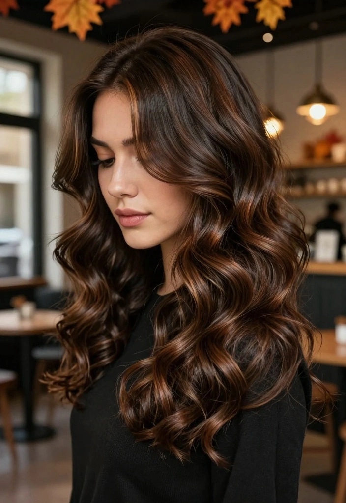 17 Fall Hair Color for Brunettes Ideas: Warm Dimension - 5. Chocolate with Subtle Caramel 1