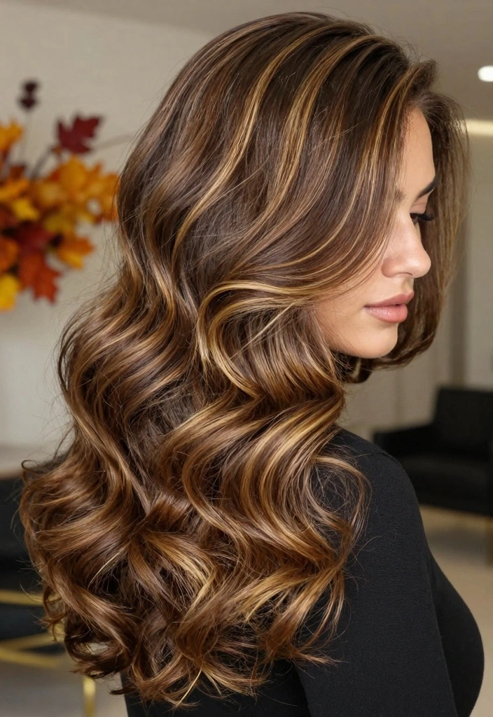 17 Fall Hair Color for Brunettes Ideas: Warm Dimension - 8. Espresso Brown with Gold Highlights 1