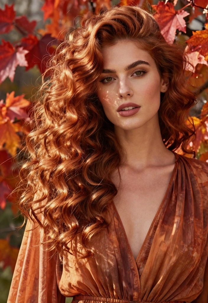 17 Fall Hair Colors Ideas Rich Seasonal Palette - 2. Fiery Copper Waves 1