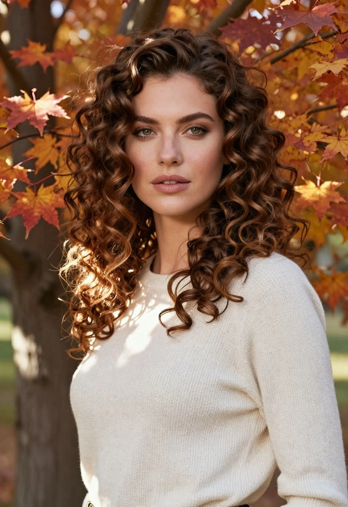 17 Fall Hair Colors Ideas Rich Seasonal Palette - 9. Maple Brown Curls 1
