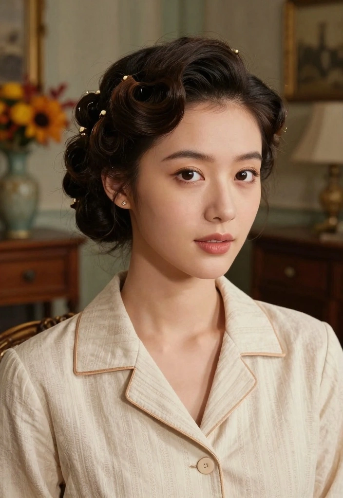 17 Fall Hair Styles Ideas Cozy Everyday Chic - 6. Vintage-Inspired Pin Curls 1