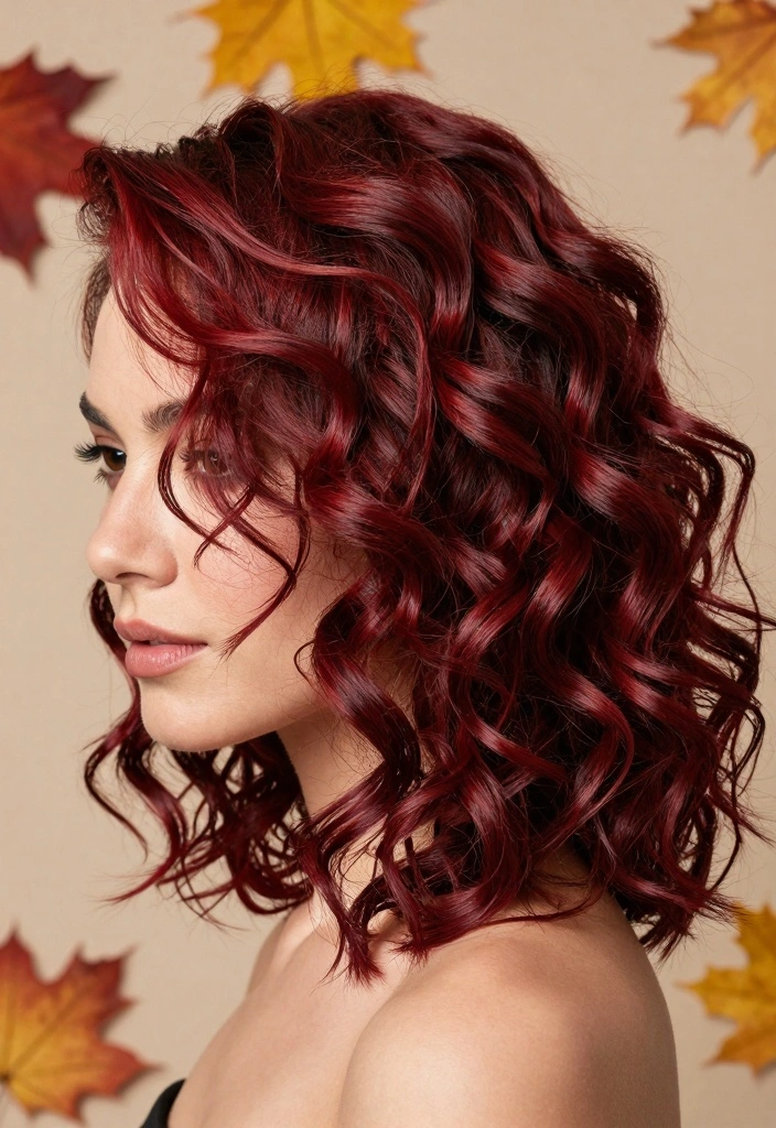 17 Fall Red Hair Color Ideas: Warm Fiery Tones for Curly Textures - 11. Cherry Bomb Curls 1