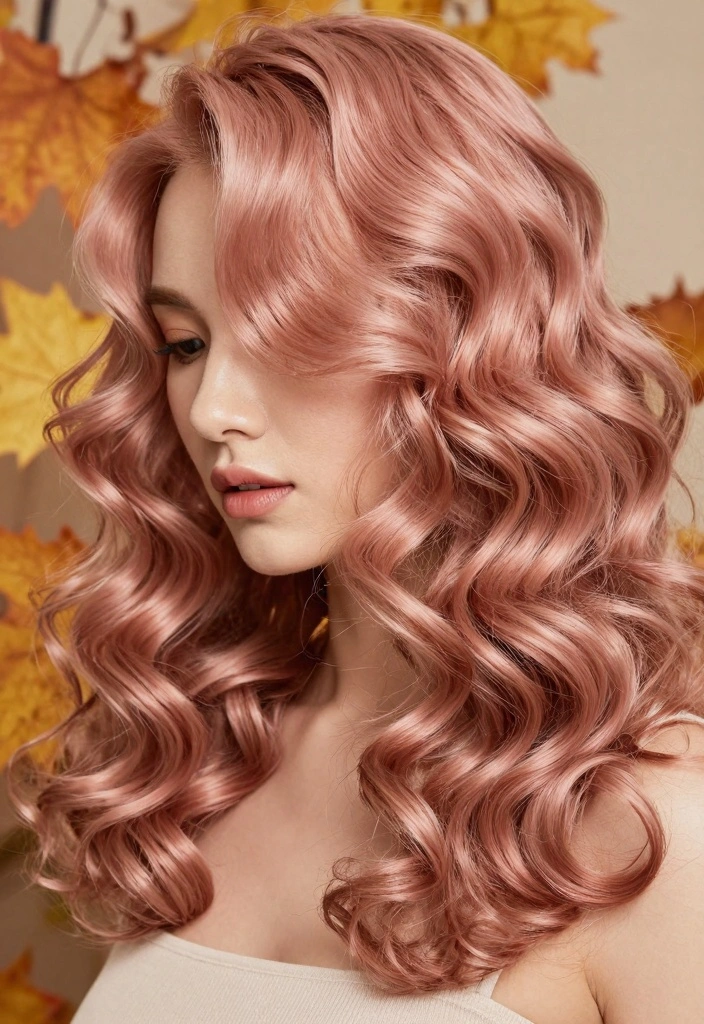 17 Fall Red Hair Color Ideas: Warm Fiery Tones for Curly Textures - 14. Rose Gold Curls 1