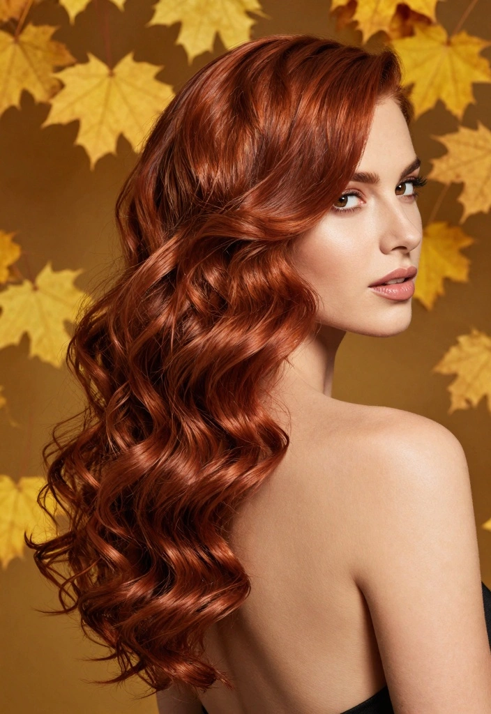 17 Fall Red Hair Color Ideas: Warm Fiery Tones for Curly Textures - 2. Fiery Auburn Waves 1