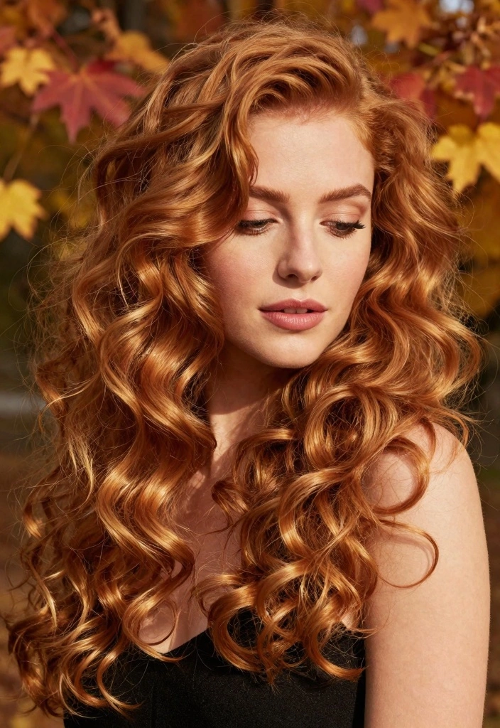 17 Fall Red Hair Color Ideas: Warm Fiery Tones for Curly Textures - 6. Golden Red Curls 1
