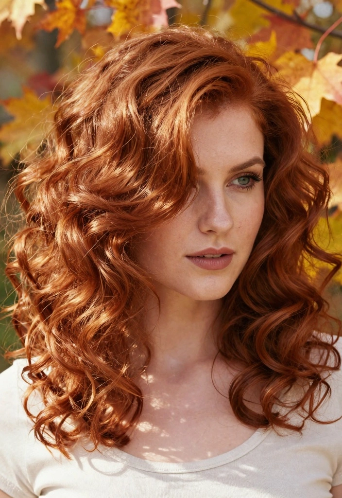 17 Fall Red Hair Color Ideas: Warm Fiery Tones for Curly Textures - 7. Maple Red 1