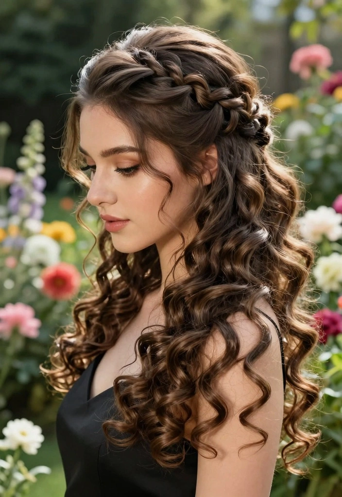 17 Hair Styles for Short Hair Ideas: Versatile Chic - 5. Half-Up Braided Crown 1