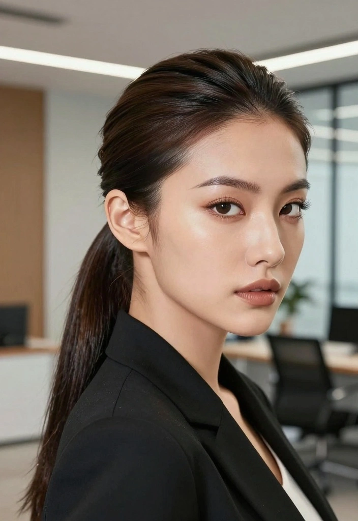 17 Hairstyles for Thin Hair Fine Over 50 Ideas for a Fuller Look - 14. The Sleek Ponytail 1