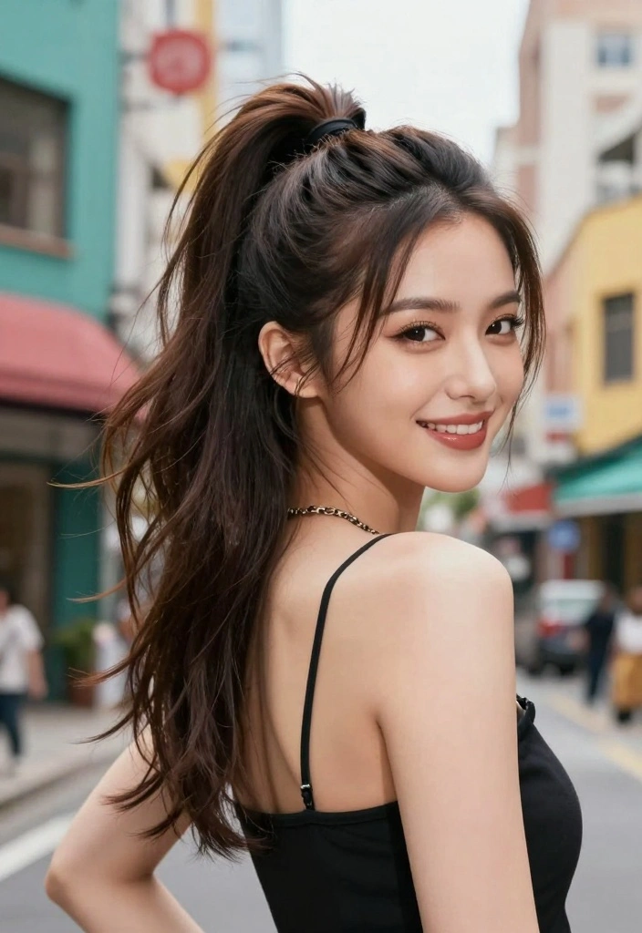 17 Hairstyles for Thin Hair Fine Over 50 Ideas for a Fuller Look - 16. The Layered Ponytail 1