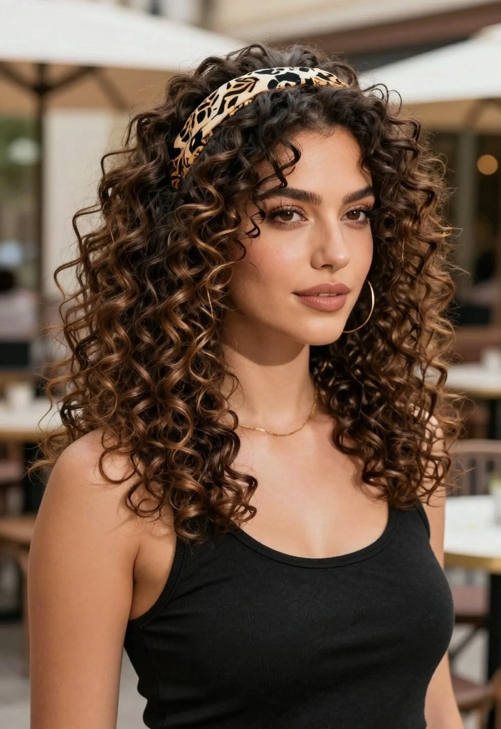 17 Layered Mid Length Hair Ideas: Easy Versatile Style - 12. Layered Curls with a Headband 1