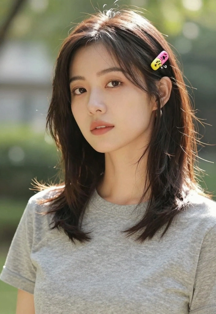 17 Layered Mid Length Hair Ideas: Easy Versatile Style - 15. Layered Hair with Accessories 1