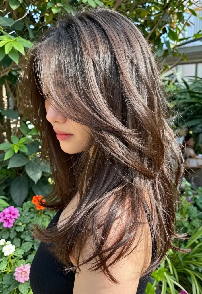 17 Layered Mid Length Hair Ideas: Easy Versatile Style - 4. Textured Layers with Highlights 1