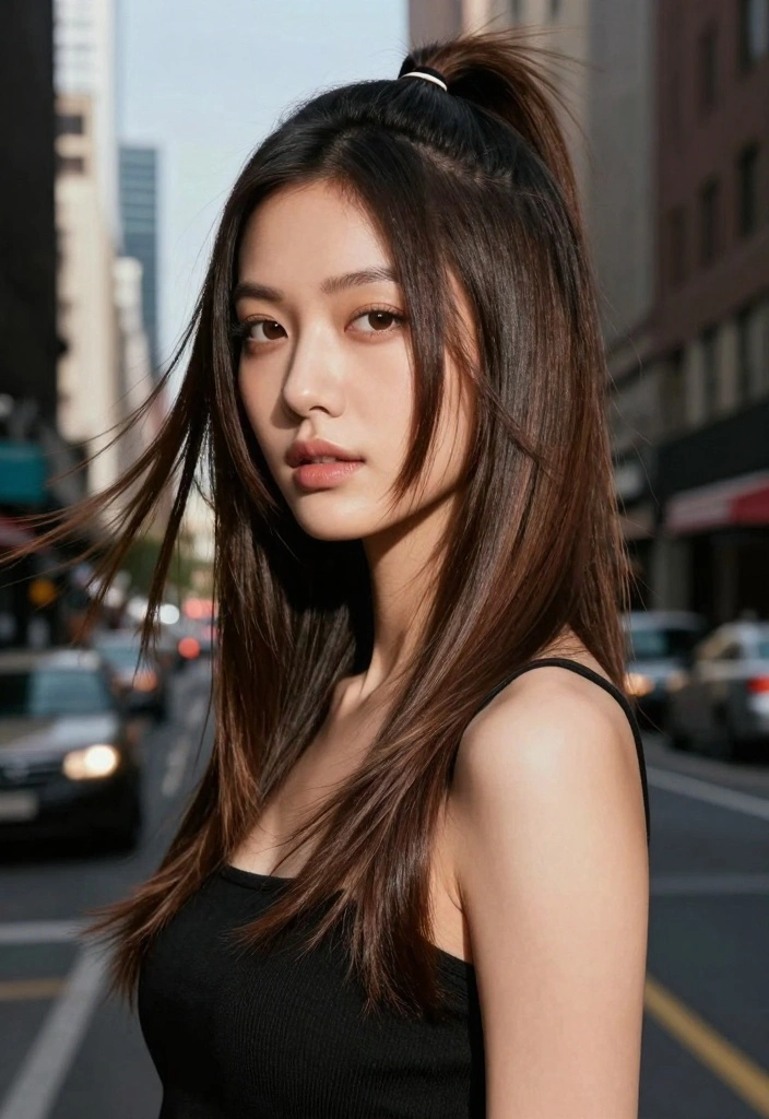 17 Layered Mid Length Hair Ideas: Easy Versatile Style - 9. The Classic Ponytail 1