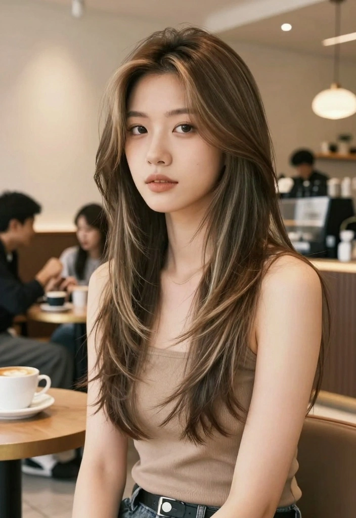 17 Long Layered Hair Ideas for Volume and Shape - 11. Chic Layers with Highlights 1