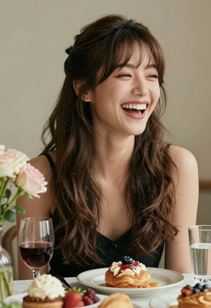 17 Long Layered Hair Ideas for Volume and Shape - 5. Half-Up, Half-Down with Volume 1