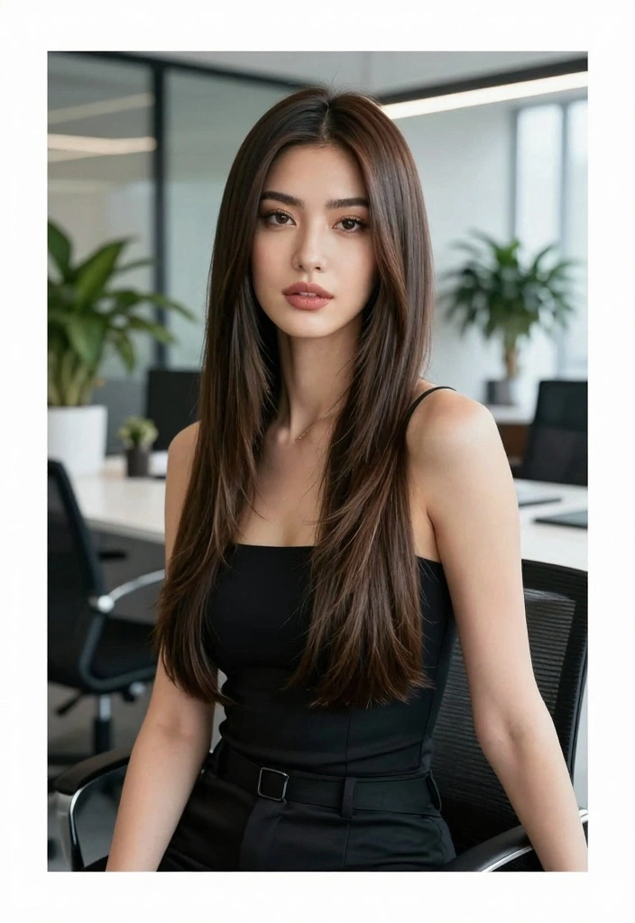 17 Long Layered Hair Ideas for Volume and Shape - 6. Sleek and Straight with Long Layers 1