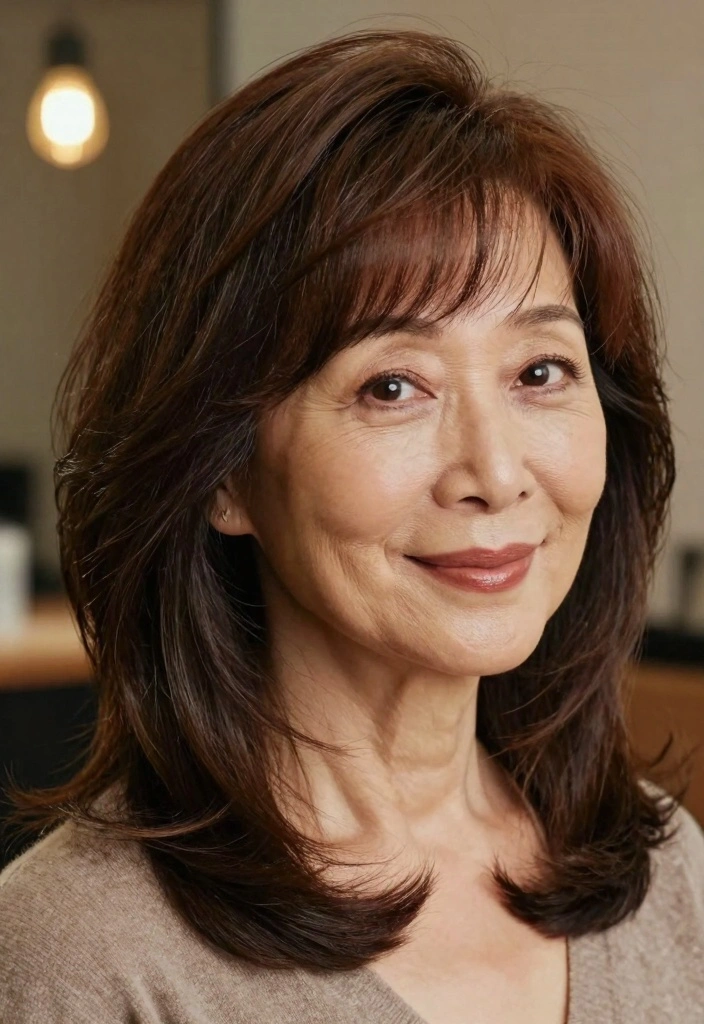 17 Older Women Hairstyles Ideas Classic Modern Blend - 10. Side-Swept Bangs 1