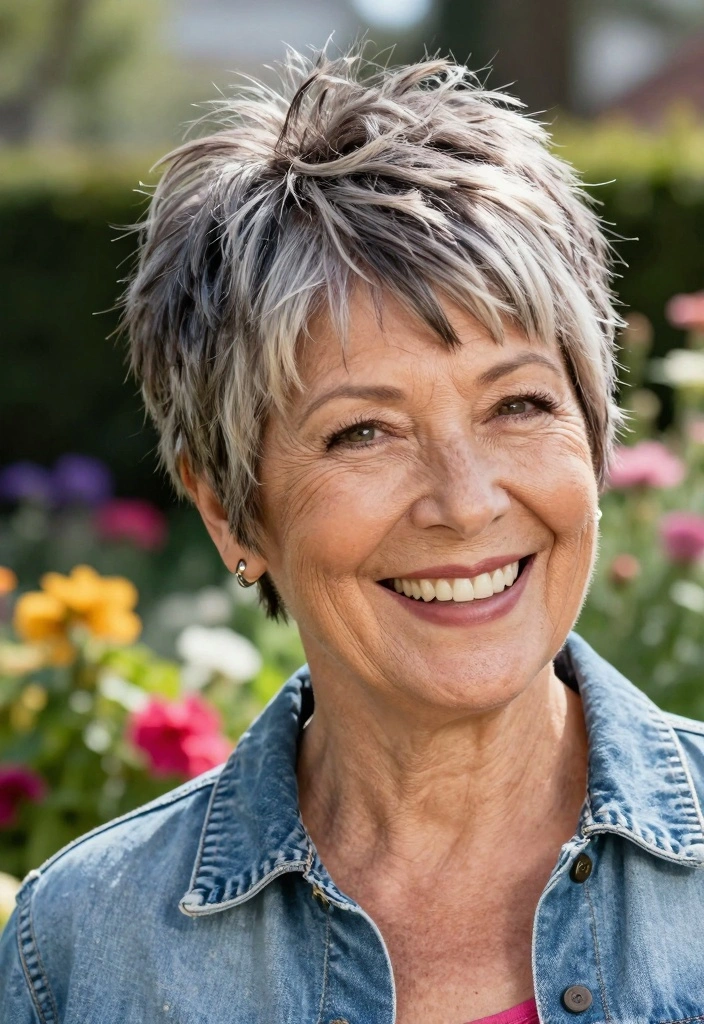 17 Older Women Hairstyles Ideas Classic Modern Blend - 2. Textured Pixie Cut 1