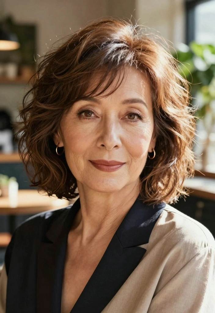 17 Older Women Hairstyles Ideas Classic Modern Blend - 3. The Shaggy Lob 1