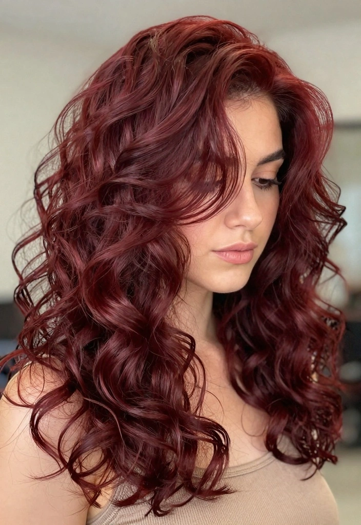 17 Red Wine Hair Color Ideas: Deep Luxe Tone - 14. Ruby Wine Glam 1