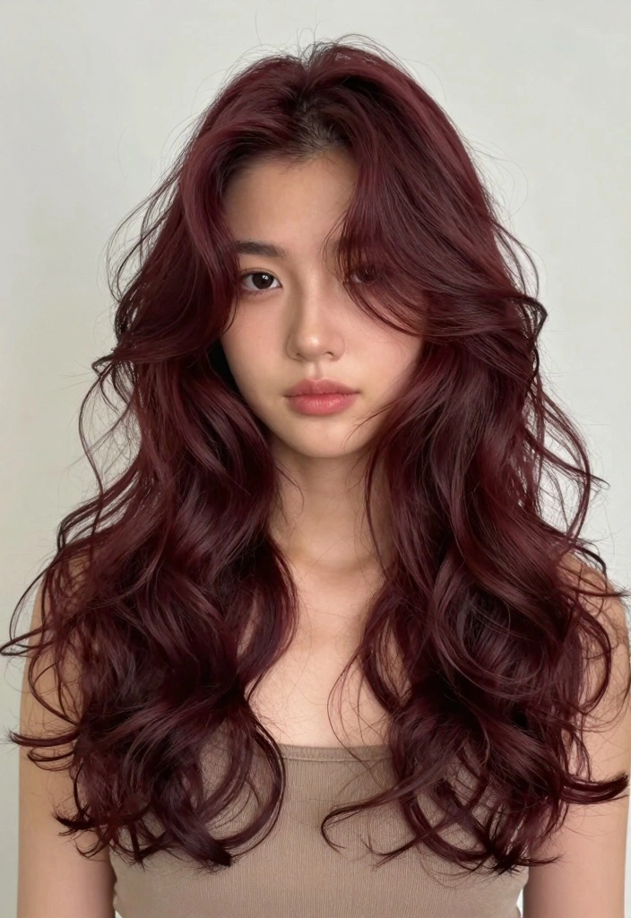 17 Red Wine Hair Color Ideas: Deep Luxe Tone - 15. Merlot Magic 1