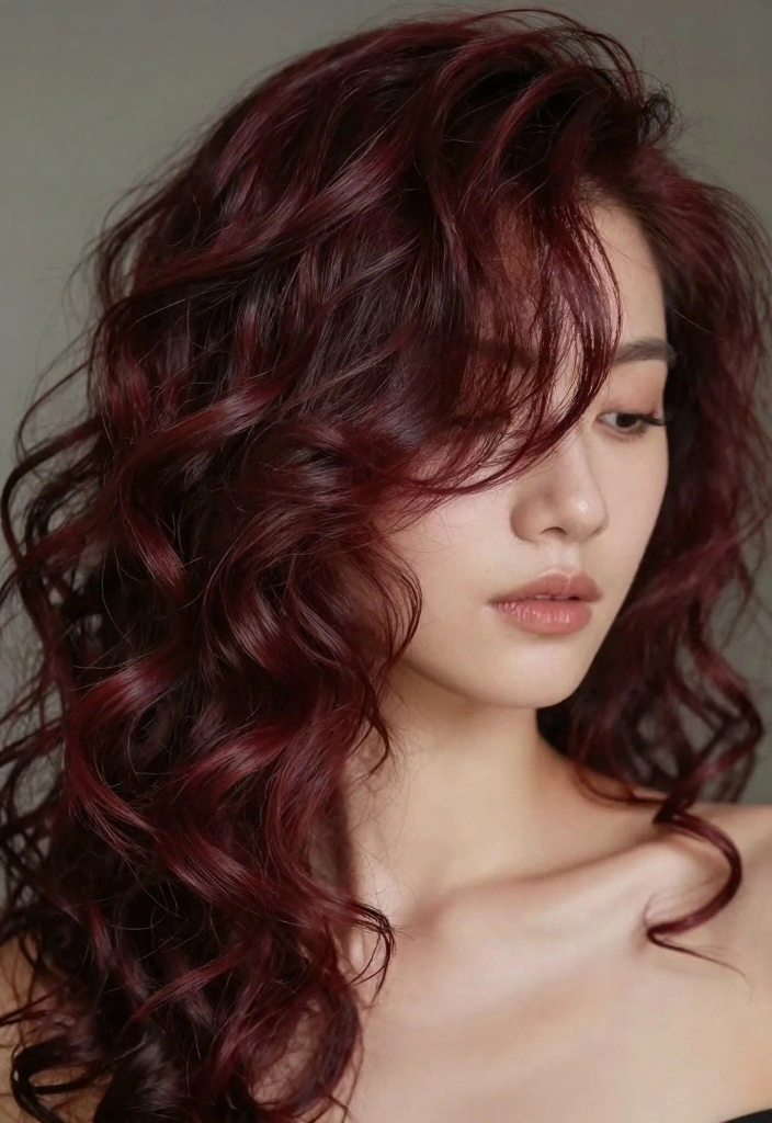 17 Red Wine Hair Color Ideas: Deep Luxe Tone - 8. Deep Plum Red 1