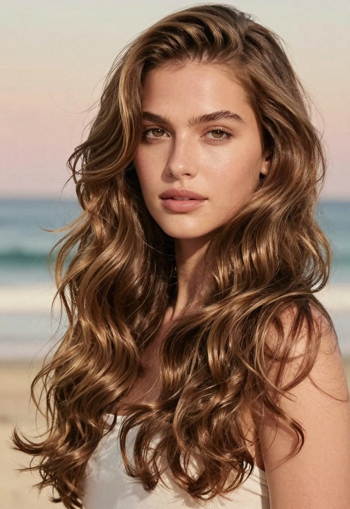 18 Elegant Long Hair Ideas for Women Over 50 - 1. Soft Beach Waves 1