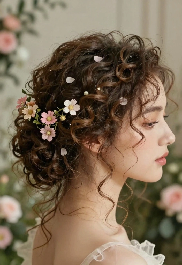 18 Elegant Long Hair Ideas for Women Over 50 - 11. Curly Updo 1