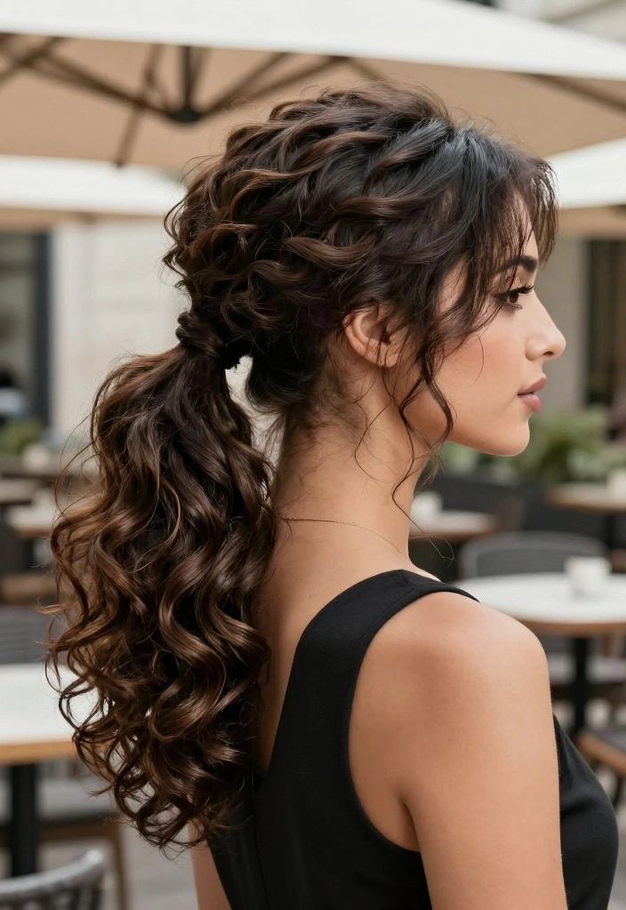 18 Elegant Long Hair Ideas for Women Over 50 - 7. Textured Ponytail 1