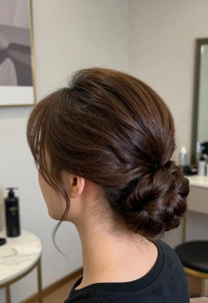 18 Elegant Long Hair Ideas for Women Over 50 - 9. Low Chignon 1