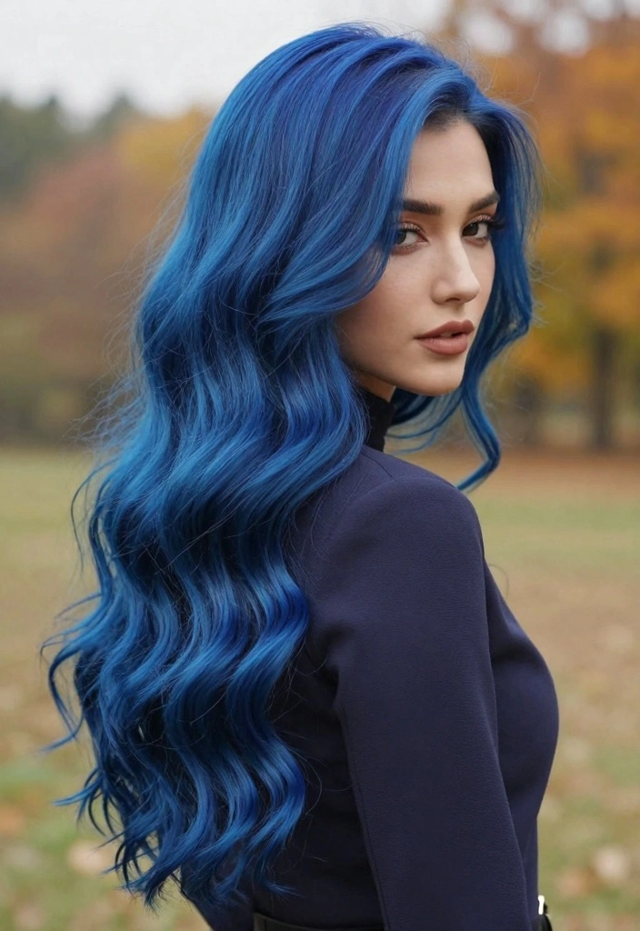 18 Fall Hair Color Trends Ideas You Will See Everywhere - 16. Vibrant Indigo 1