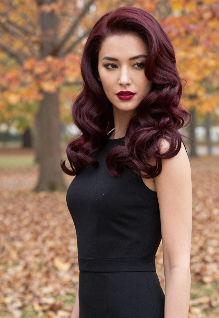 18 Fall Hair Color Trends Ideas You Will See Everywhere - 4. Dark Burgundy 1