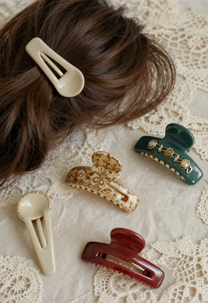 18 Hair Clip Ideas: Easy Stylish Accessory - 13. Vintage-Inspired Clips 1