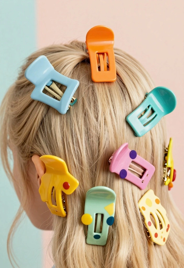 18 Hair Clip Ideas: Easy Stylish Accessory - 4. Upcycled Acrylic Clips 1