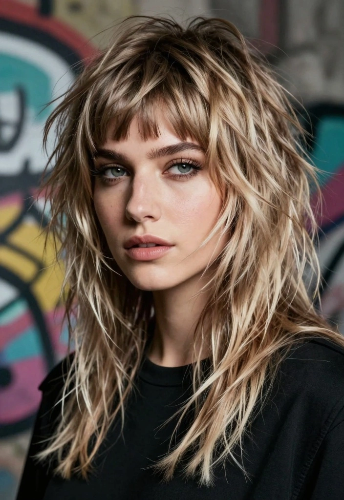 18 Hairstyles for Layered Hair Ideas: Movement and Volume - 4. Shaggy Layers with Fringe 1