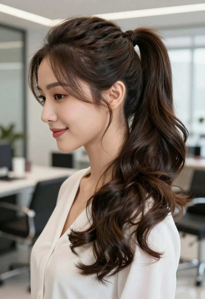 18 Hairstyles for Layered Hair Ideas: Movement and Volume - 6. Textured Ponytail 1
