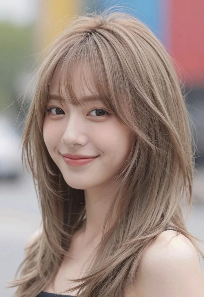 18 Hairstyles for Layered Hair Ideas: Movement and Volume - 9. Wispy Layered Bangs 1