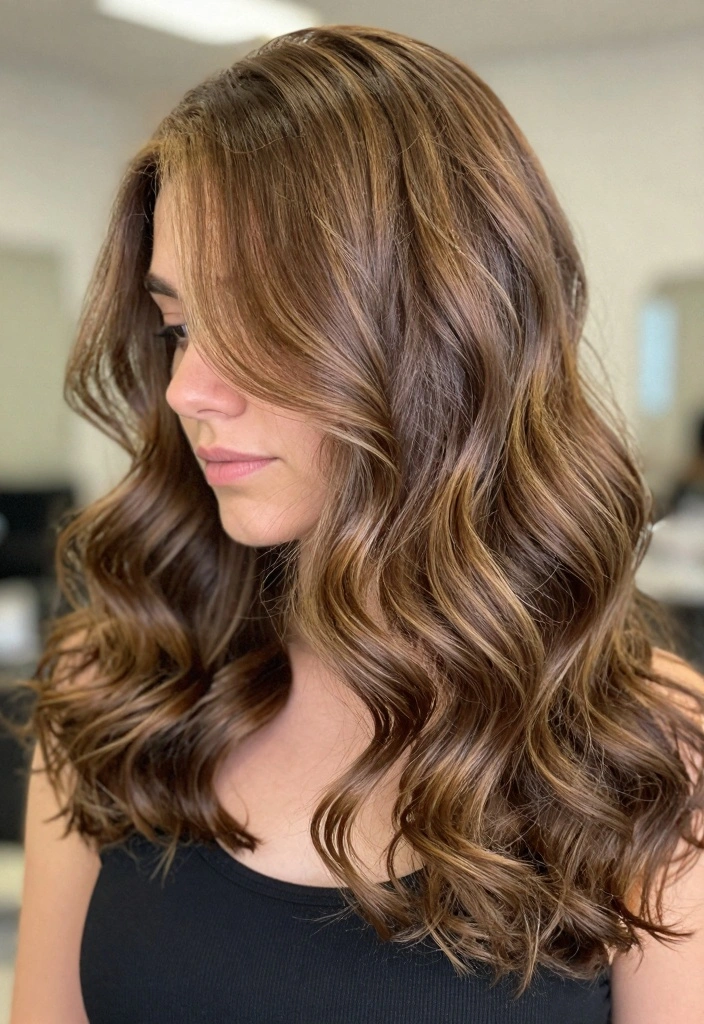 18 Honey Tea Brown Hair Color Ideas: A Soft Warm Blend - 7. Honey Tea Brown Highlights 1