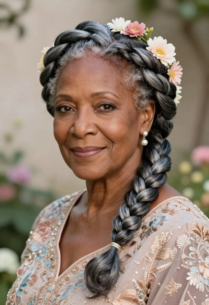 18 Older Black Women Hairstyles Over 50 Ideas Graceful Chic - 10. Dreamy Halo Braid 1