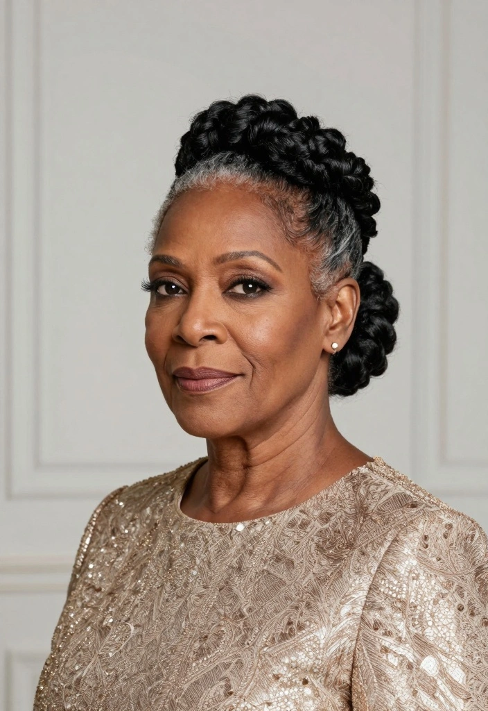 18 Older Black Women Hairstyles Over 50 Ideas Graceful Chic - 17. Twisted Low Bun 1