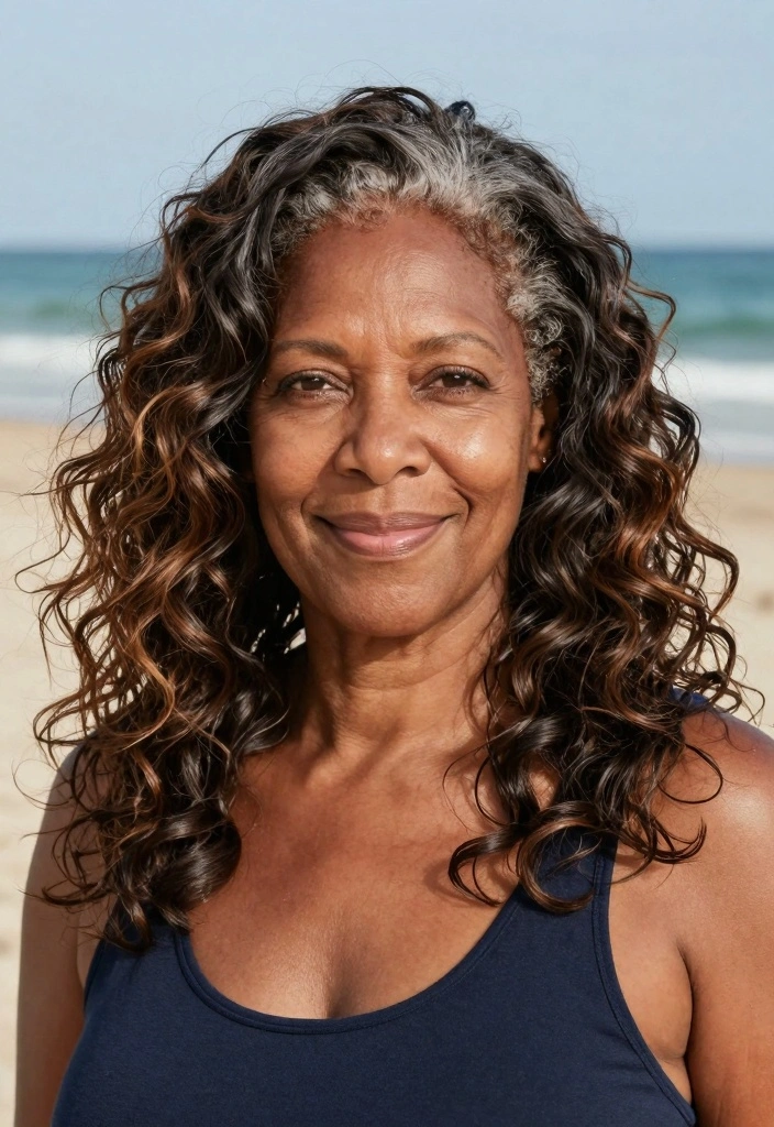 18 Older Black Women Hairstyles Over 50 Ideas Graceful Chic - 18. Effortless Beach Waves 1