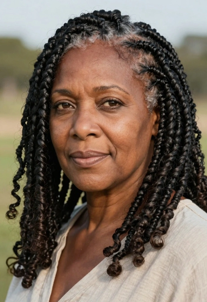 18 Older Black Women Hairstyles Over 50 Ideas Graceful Chic - 9. Loose Braid or Twists 1