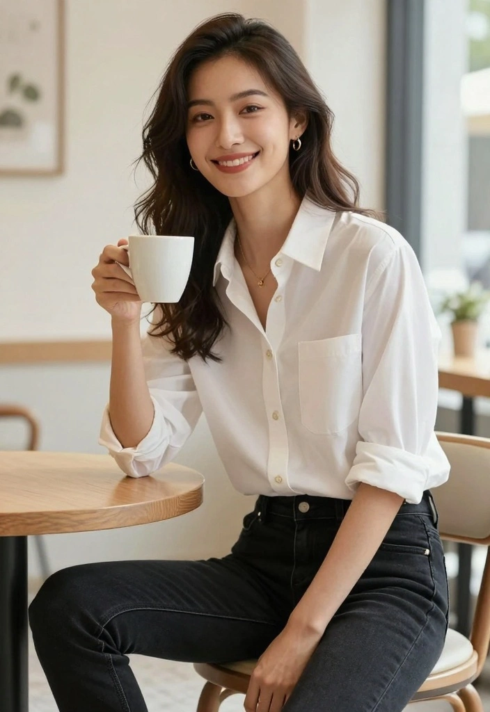 14 Black Skinny Jeans Outfit Ideas For Women That Always Work - 10. Weekend Chic with a Button-Up 1