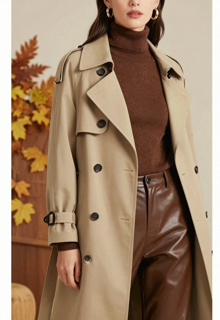14 Brown Leather Pants Outfit Ideas For Women With Bold Energy - 2. Layered for Fall 1