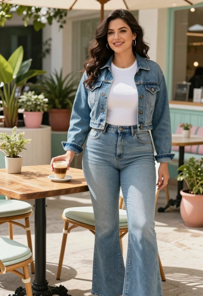 14 Cropped Jacket Outfit Ideas For Women With Balanced Proportions - 1. Crisp White Shirt with Denim Cropped Jacket 1