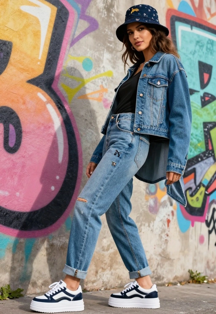 14 Evisu Jeans Outfit Ideas For Women With Y2K Energy - 2. Denim on Denim 1