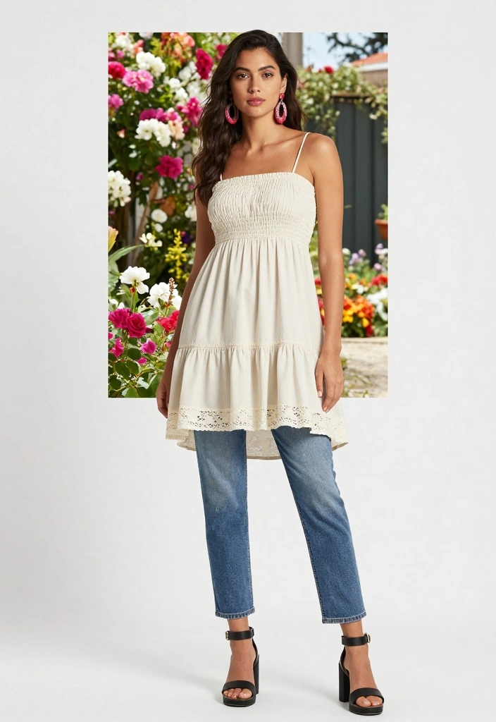 14 Evisu Jeans Outfit Ideas For Women With Y2K Energy - 5. Babydoll Dress Over Jeans 1